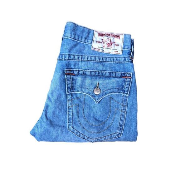 True Religion Jeans Size 33 SLIM Blue - Picture 6 of 9